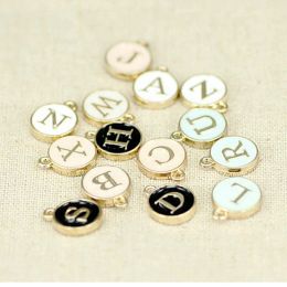 charms DIY Craft Charms 12mm Double Face Enamel Initial Letter Charms 26 Alphabet Letter Charms For DIY Making Jewellery
