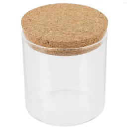 Storage Bottles Glass Jars Airtight Kitchen With Wooden Lid Grain Cereal Containers Bins For