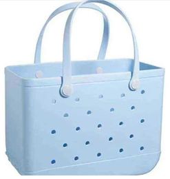 Storage Bags Waterproof Bogg Bag Tote Beach Bag Solid Punched Organiser Basket Summer Water Park Handbags Large Women's Stock Gifts 292
