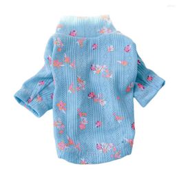 Dog Apparel Soft Clothes Pet Stylish Flower Printing Vest Shirt Breathable Comfortable Clothing For Small Summer