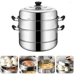 Double Boilers Electric Steamer Pot Stainless Steel Convenient Kitchen Cookware Multifunction Soup Home