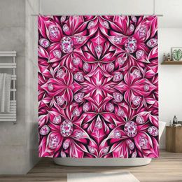 Shower Curtains Pink Diamonds Pattern Curtain 72x72in With Hooks DIY Privacy Protection