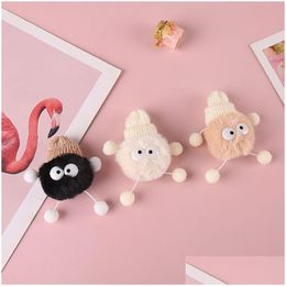 Stuffed Plush Animals New Small Coal Ball Polyester Elf P Handmade Bag Accessories Little Doll Drop Delivery Toys Gifts Dhvg1