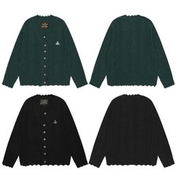 Vivienne Sweater Cardigan Empress Dowager Saturn Fried Dough Twists Embroidery Women S Outwear