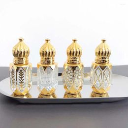 Storage Bottles Luxury Style Golden Roll-on Essential Oil Bottle Perfume Container Refillable Empty