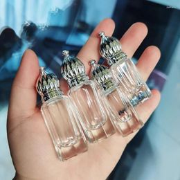 Storage Bottles 1Pcs 3/6Ml Glass Roll-On Bottle Mini Thicken Essential Oil Perfume Roller Ball Vials With Silver Lid Portable Sub-Bottles