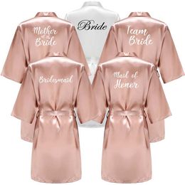 Sexy Pyjamas Wedding Bride Bridesmaid Robes for Women Bridal Party Gifts Team Dress Gown Silk Satin Sleepwear Kimono Sexy Summer Bathrobe 240330