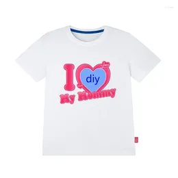 Women's T Shirts DIY Customise Printed Child's T-shirt I Love My DAD/Daddy/MOM/Mommy Picture Tshirt Girls Goys Cotton Casual Tees