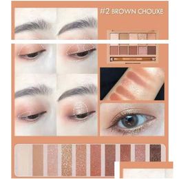 Eye Shadow Huda Baby The Bed Nudes Eyeshadow Palette 10 Colors Makeup Naked Natural Nude Matte Shimmer Glitter Pigment Rose Gold Textu Dhptq