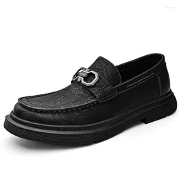 Casual Shoes Selling Men's Genuine Leather Europe America Wear-resistant Loafers Office Low Top Free Delivery