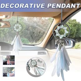 Decorative Figurines Creative Small Feather Dream Catcher Pendant Cars Interior Rearview Decor Hanging Ornaments Home Wall Bedroom
