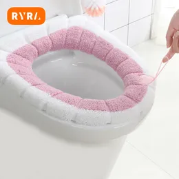 Toilet Seat Covers Thickened Plush O-Type Warm Cushion Soft Cover Reusable Winter Universal