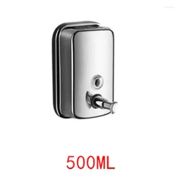 Liquid Soap Dispenser Stainless Steel Wall-mounted Manual Press Shower Hand Gel Shampoo