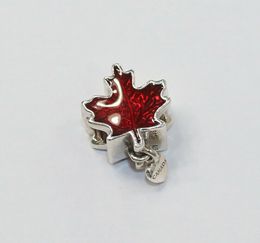 Genuine S925 sterling silver pendant Love Canada maple leaf enamel pendant suitable for fitting pendant beads bracelet Jewellery 797207EN07 Fashion Jewel