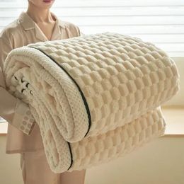 Blankets Velvet Nap Blanket Double Layer Thickened Four Season Imitation Lamb Thick Office Sofa