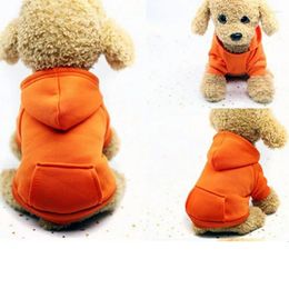 Dog Apparel Warm Pet Clothes Cat Clothing Autumn Winter Sweater Pocket Feet Clothe Sports Coat Puppy Outfit Hoodies