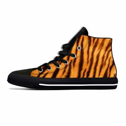 Shoes Animal Tiger Stripe Skin Pattern Fashion Popular Casual Cloth Shoes High Top Comfortable Breathable 3D Print Men Women Sneakers