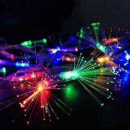 LED Strings 10M 100LEDs Optic Fibre Fairy String Light 220V EU Lamp For Home Decoration White Warm Blue Multi YQ240401