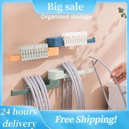 Hangers Clothes Storage Rack Bathroom Multifunctional Wall Hanging Holeless Wall-mounted Punch-free Home Organizer