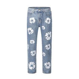 Jeans de flores 2024 Mens Designer de luxo masculino Jeans Jeans Jean Flor Diamond Denim Shortpants Slim Mens Jeans Hip Hop Un2v