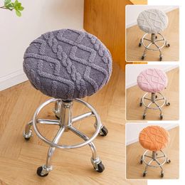 Chair Covers Bar Seat Case Stool Cover 30-40cm Universal Elastic Solid Slipcover Round Dining Thick Hone Supply