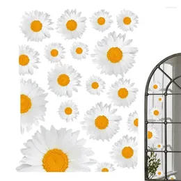 Window Stickers Floral Electrostatic Cling Daisy Sticker Glass Easy To Remove For