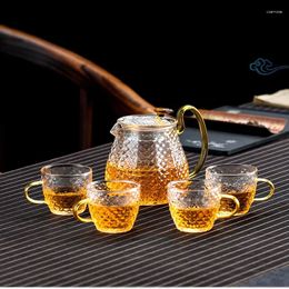 Teaware Sets Hammer Glass Tea Set Filter Household Teapot Gift Box Of Five