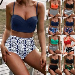 Women's Swimwear Women High Waist Bikinis Swimuit Female Ladies Swimsuit Bathing Suit Swimming For Swimsuits Monokini