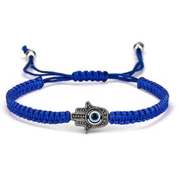 Charm Bracelets Handmade Braided Rope Blue Eye Charm Bracelets Fatima Hand-Woven Men Women Chain Bracelet Jewellery Gift In Bk Drop Deli Dhb3H