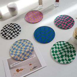 Table Mats Creative Chessboard Acrylic Milk Coffee Cup Mat Waterproof And Heat Insulation Non-slip Bowl