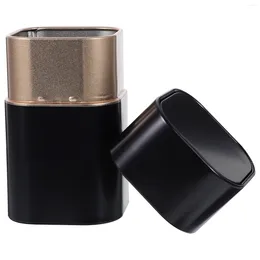 Storage Bottles 2 Pcs Tea Canisters Tin With Lid Candy Jar Metal Container Jars Black Tinplate Holder Coffee Bean