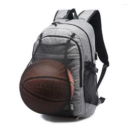 Backpack AIWITHPM USB Charging Port Canvas Laptop School Bag Teenager Ball Pack Multifunctional Travel Rucksack Mochilas