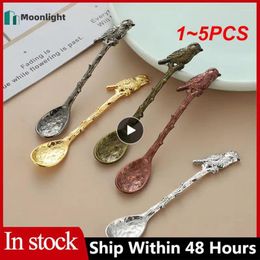 Coffee Scoops 1-5PCS Vintage Spoon Creative Small Teaspoon Ice Cream Dessert Cake Gifts Kitchen Gadgets