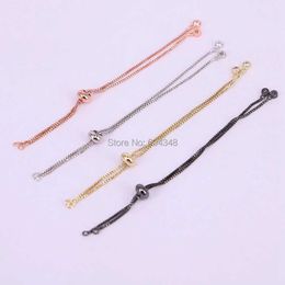 Chain 20 pieces of gold/black/rose gold/silver chain bracelets with adjustable Macrame bracelets for DIY womens Jewellery Q240401