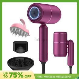 Hair Dryers Hair Dryer with Diffuser Ionic Blow Dryer Professional Portable Hair Dryers Accessories for Women Curly Hair Purple Home Applian 240401