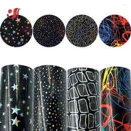 Window Stickers 12"x10"/19" Square Holographic Pattern Heat Transfer Iron On Tshirt HTV Film DIY Bag Clothing Pillow Decoration For