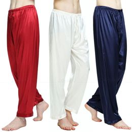 Mens Silk Satin Pajamas Pyjamas Pants Lounge Pants Sleep Bottoms Free p p S M L XL 2XL 3XL 4XL Plus240401