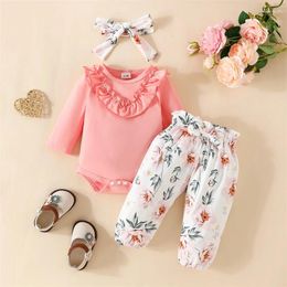 Clothing Sets Toddler Baby Girl Winter Clothes Long Sleeve Romper Crewneck Pullover Sweatshirt Tops Pants Born Fall Outfit