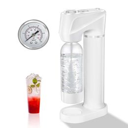 Spoonlemon Home Seltzer and Sparkling Water Dispenser, Soda Dispenser with 1 Litre BPA PET Bottle, Carbon Dioxide Free Cylinder (white)
