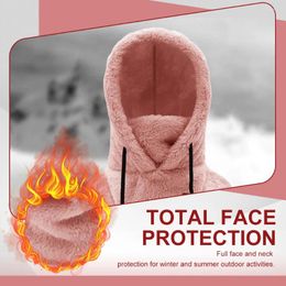 Blankets Cold Weather Caps Scarf With Adjustable Drawstring Winter Skiing Baraclava Hat Windproof Breathable For Women Men Blanket