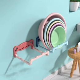 Hooks Adhesive Wall-Mounted Kitchen Bathroom Accessories Practical Wash Basin Hook Pot Lid Rack Washbasin Shelf Storage