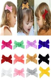 12 Colours Baby Girl Hair Accessories fashion Lolita Style Solid Colours Velvet Bow Barrettes Girl Infant Hair Accessories Headband9788363
