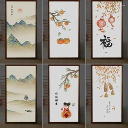 Window Stickers Chinese Style Classical Landscape Stained Film Blackout Self-adhesive Glass Static Cling Privacy Films