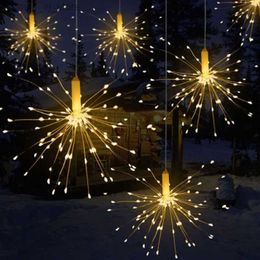 LED Strings Firework Light Copper Lamps Wire Fairy String Lights Festival Hanging Starburst Xmas Party Decor Lamp YQ240401