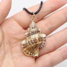 Pendant Necklaces Natural Mother-Of-Pearl Shell Necklace Small Conch For Women Reiki Heal Jewelry Party Gifts Drop Delivery Pendants Dhwnu