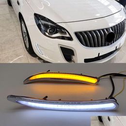 Daytime Runnung Lights 2Pcs Car Led Drl For Buick Regal Gs Opel Insignia 2010 2011 2012 2013 2014 Running Light With Turn Signal265R D Otrvg