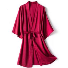 MUMI Sexy Pyjamas Kimono Bathrobe Gown Female Robe Set Satin Sleepwear Casual Nightgown Bridal Wedding Gift Sexy Nightwear Intimate Lingerie 2404101