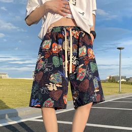 Summer Beach Pants Mens Fashion Flower Shorts Drying Ice Silk China-Chic Big Pants Pants