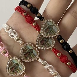Chain Hand woven love virgin Mary pendant bracelet brings good luck to friends and lovers Q240401