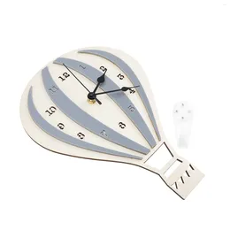 Wall Clocks Clock Mute Silent Children Kids Room Decoration Light House Decorations For Home Air Balloon Bedroom